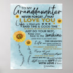 To My Granddaughter Gift, Grandkids Birthday Gift Poster<br><div class="desc">To My Granddaughter Gift,  Grandkids Birthday Gift</div>