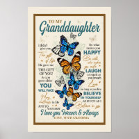 To My Granddaughter I Love You Forever And Always 