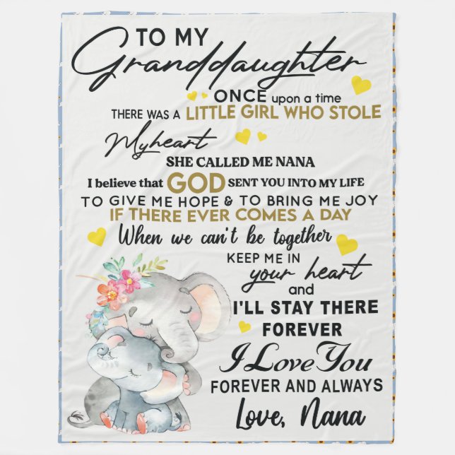 To my Granddaughter Love You forever from Nana Fleece Blanket (Front)