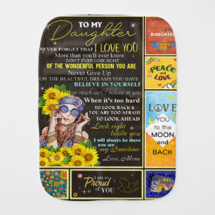 To My Granddaughter Sunflower Birthday Gift Idea Baby Burp Cloth