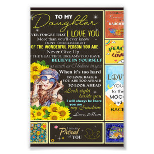 To My Granddaughter Sunflower Birthday Gift Idea Photo Print