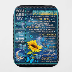 To My Granddaughter Sunflower Gift, Baby Gift Burp Cloth
