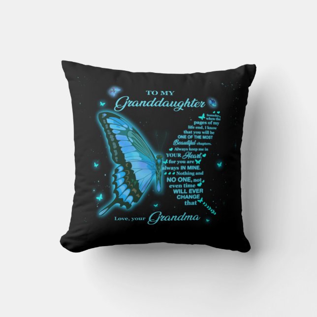 To my granddaughter throw pillow (Front)