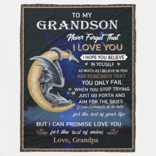 To My Grandson I Love You from Grandpa Fleece Blanket