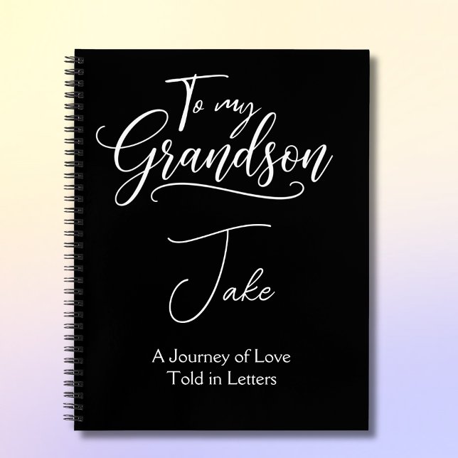 To My Grandson Personalized Black  Notebook (Creator Uploaded)