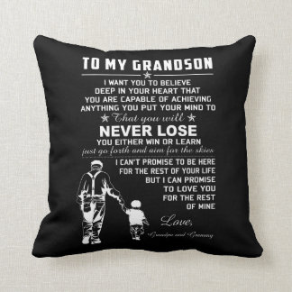 To My Grandson Throw Pillow