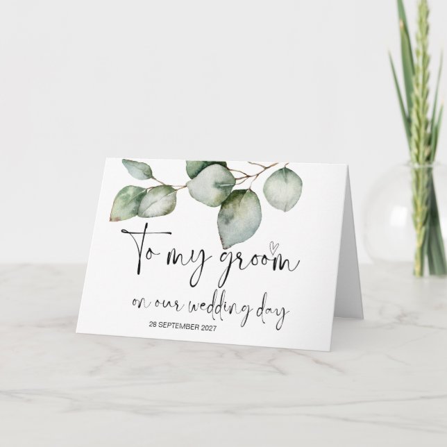 To My Groom From Bride Getting Married Our Wedding Card (Front)