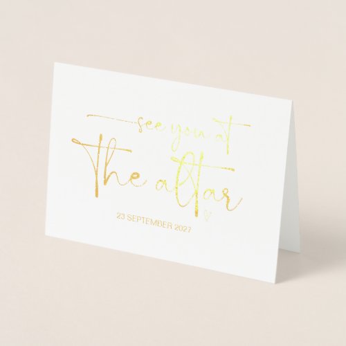 To My Groom from Bride Wedding See You at Altar Foil Card