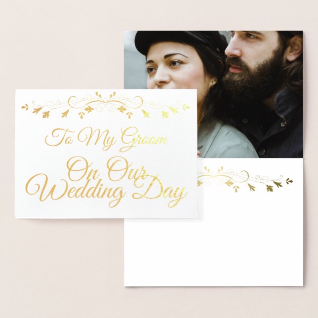 To my Groom on Our Wedding Day Gold Foil Card (Display)