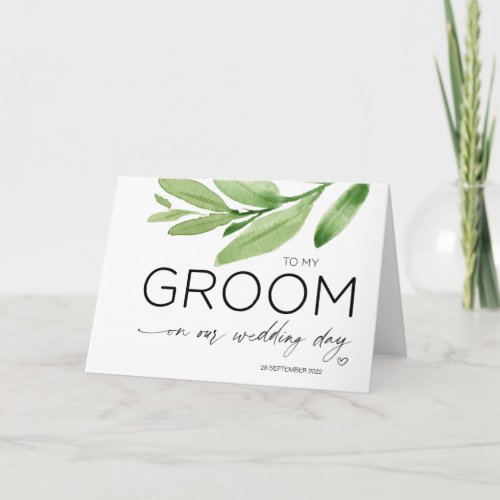 To My Groom Wedding Gift Bride to Future Husband Card
