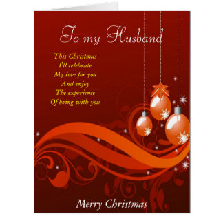 To my husband at Christmas Cards