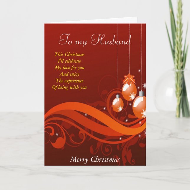 To my husband at Christmas Holiday Card (Front)