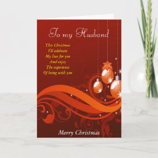 To my husband at Christmas Holiday Card