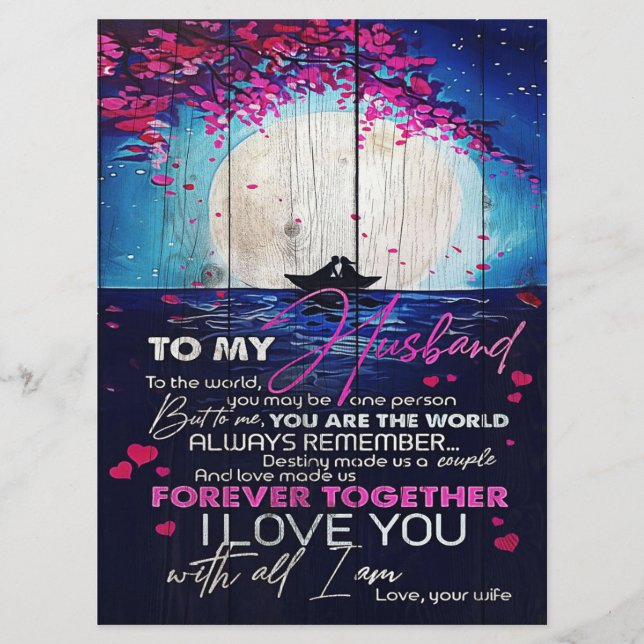 To My Husband Birthday Gift | Letter To Husband Menu (Front)