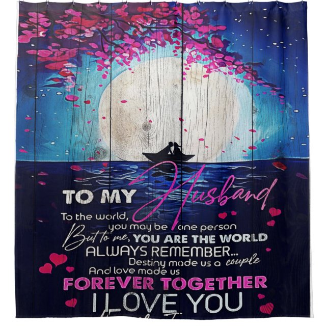 To My Husband Birthday Gift | Letter To Husband Shower Curtain (Front)