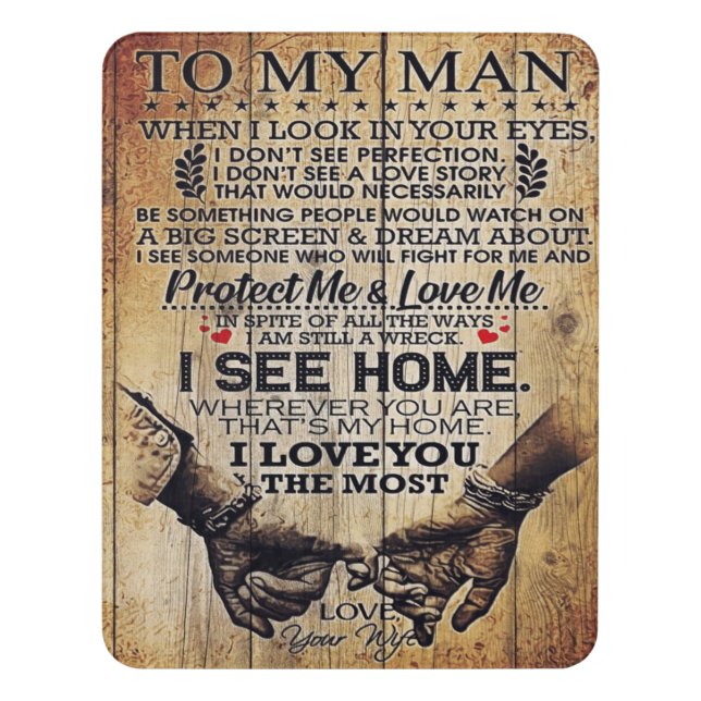 To My Husband | Birthday Gift To Husband | Door Sign (Contemporary Vert)