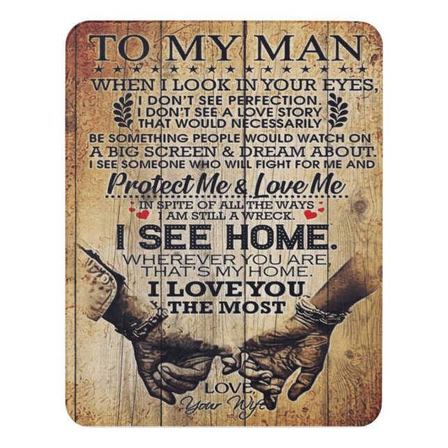 To My Husband | Birthday Gift To Husband | Door Sign (Contemporary Vert)