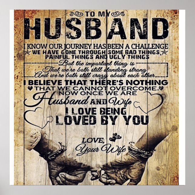 To My Husband | Birthday Gift To Husband | Poster (Front)
