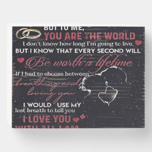 To my Husband  Canvas Decor Wooden Box Sign