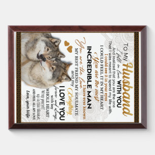 To My Husband, Couple Wolf Gift, Wedding Gift Award Plaque