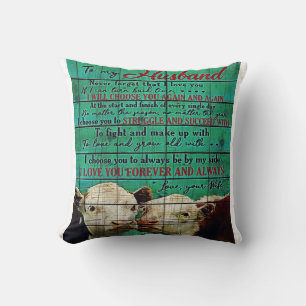 To my Husband Cute Family Present Throw Pillow
