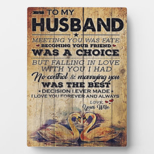 To my Husband Decor Anniversary Present Plaque