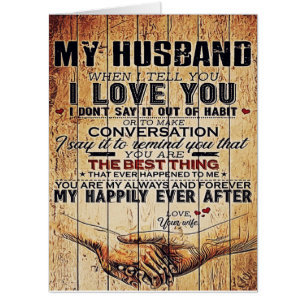 To My Husband Decor, Love Quotes Letter Card