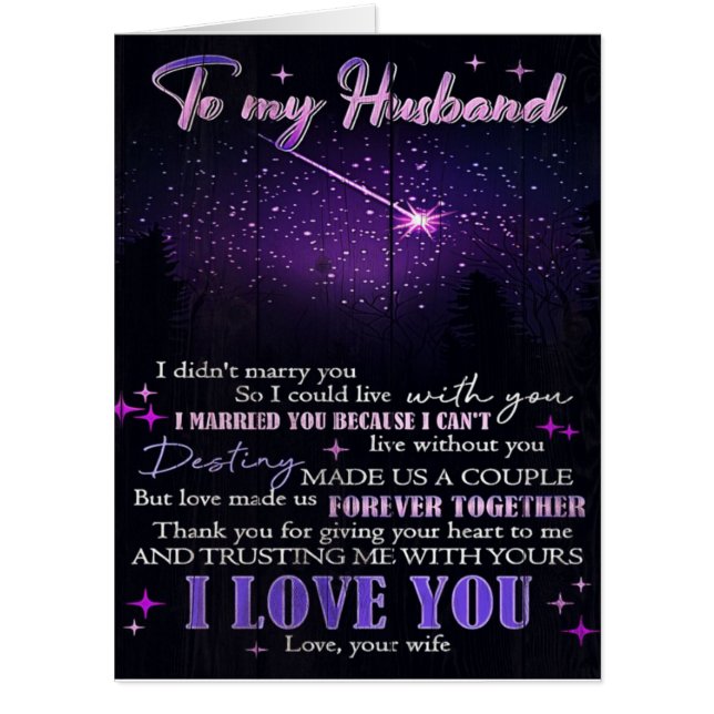 To My Husband Decor, Love Quotes Letter Card (Front)