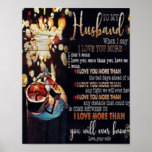 To My Husband Decor, Love Quotes Letter Poster