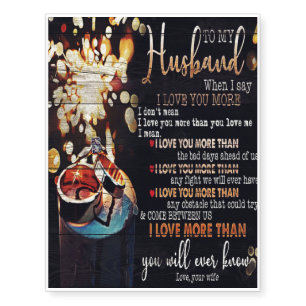 To My Husband Decor, Love Quotes Letter Temporary Tattoos