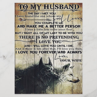 To My Husband Decor | To My Husband Letter  Menu