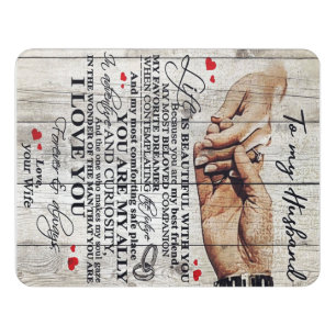 To My Husband Design Gift Love Letter To Him Door Sign