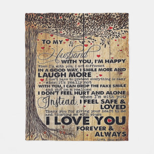 To My Husband Design Gift Love Letter To Him Fleece Blanket