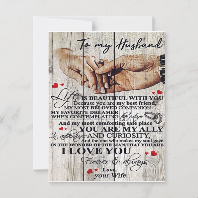 To My Husband Design Gift | Love Letter To Him | Invitation (Front)
