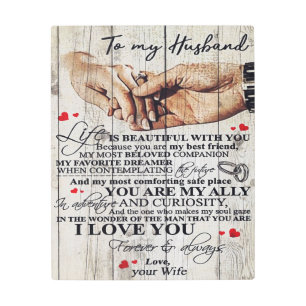 To My Husband Design Gift Love Letter To Him Metal Print