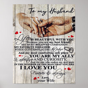 To My Husband Design Gift Love Letter To Him Poster