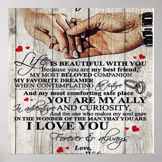 To My Husband Design Gift | Love Letter To Him | Poster (Front)