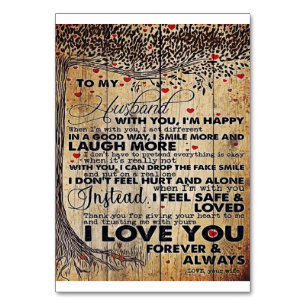 To My Husband Design Gift   Love Letter To Him   Table Number