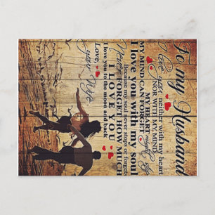 To My Husband Design Letter To Him Lovely Gift Announcement Postcard