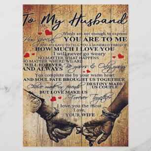 To My Husband Design Letter To Him Lovely Gift Menu