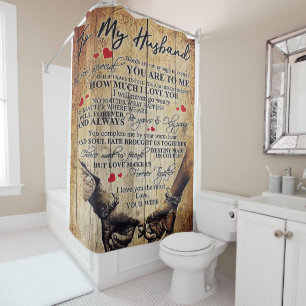 To My Husband Design Letter To Him Lovely Gift Shower Curtain