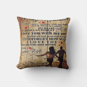 To My Husband Design Letter To Him Lovely Gift Throw Pillow