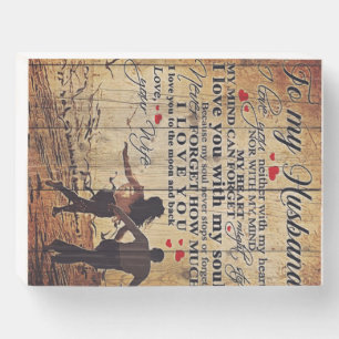 To My Husband Design Letter To Him Lovely Gift Wooden Box Sign