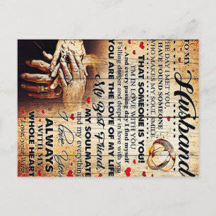 To My Husband Design Love Letter Gift To Him Announcement Postcard