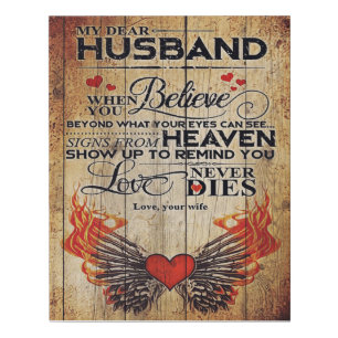 To My Husband Design Love Letter Gift To Him Faux Canvas Print