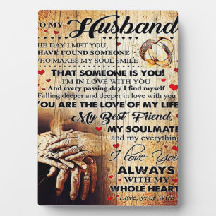 To My Husband Design Love Letter Gift To Him Plaque