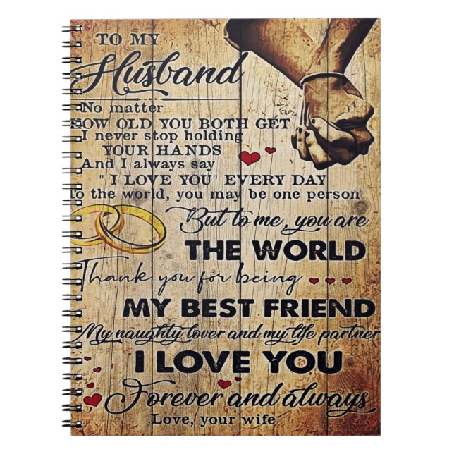 To My Husband Design | Love Letter To Him | Notebook (Front)