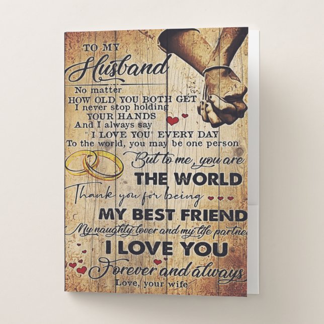 To My Husband Design | Love Letter To Him | Pocket Folder (Front)