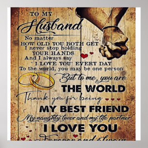 To My Husband Design Love Letter To Him Poster