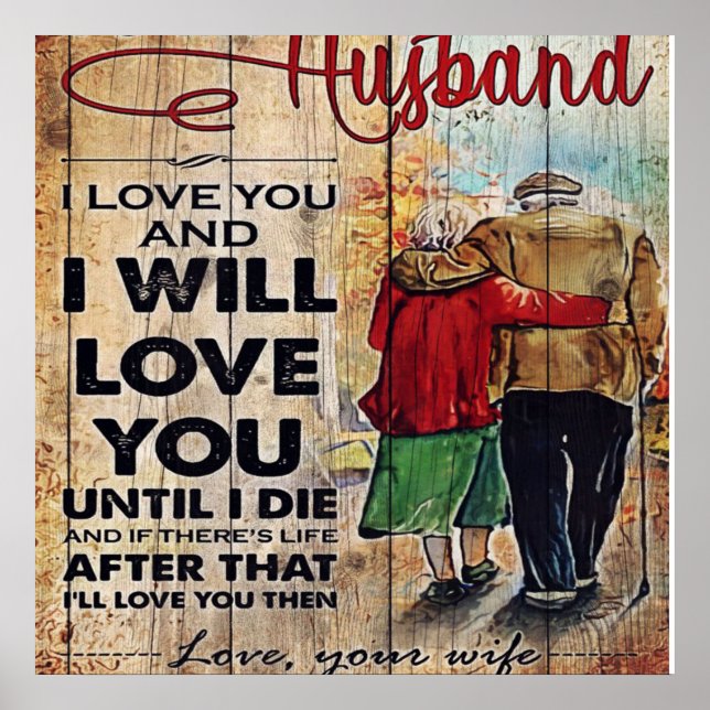 To My Husband Design | Love Letter To Him | Poster (Front)